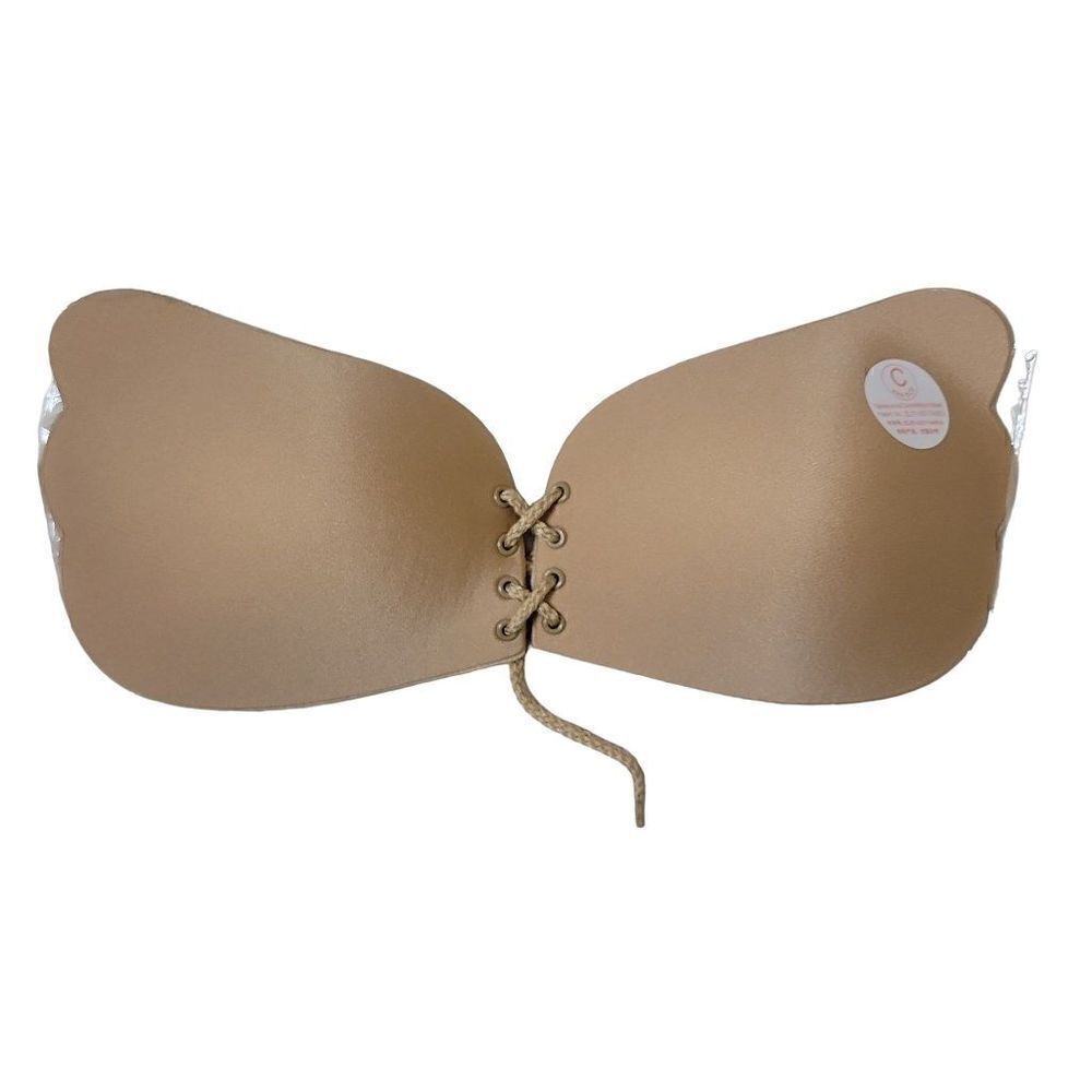 Self Adhesive Bra C Cup Backless Winged Goddess Nude